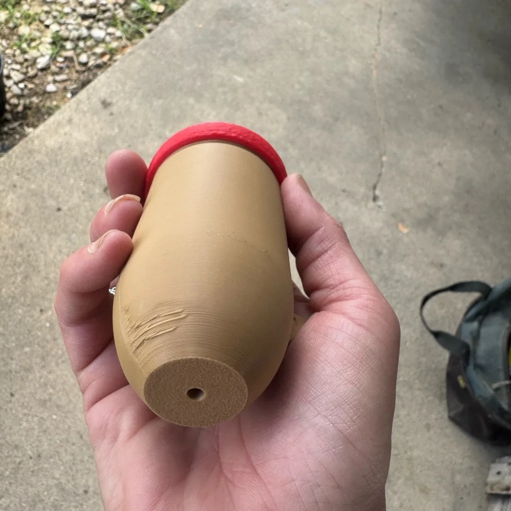 Red and Tan Birdhouse humming bird